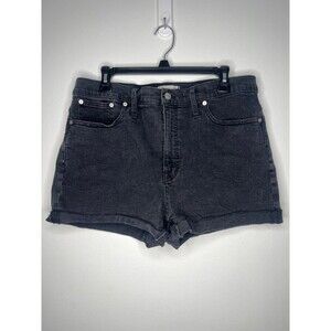 Madewell High Rise Denim Shorts Women's Black Jean Stretch Size 32